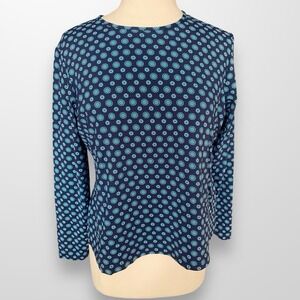 Lands End Womens Large Petite 14‎ / 16 Top Shirt Long Sleeve Lightweight Stretch